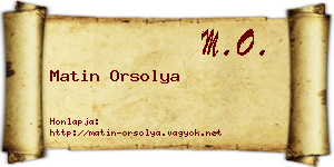 Matin Orsolya névjegykártya